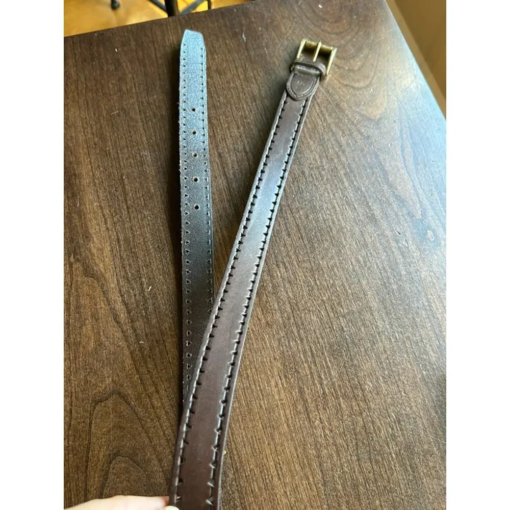 vintage Lauren Ralph Lauren brown leather belt triangle laser-cut edge women 30